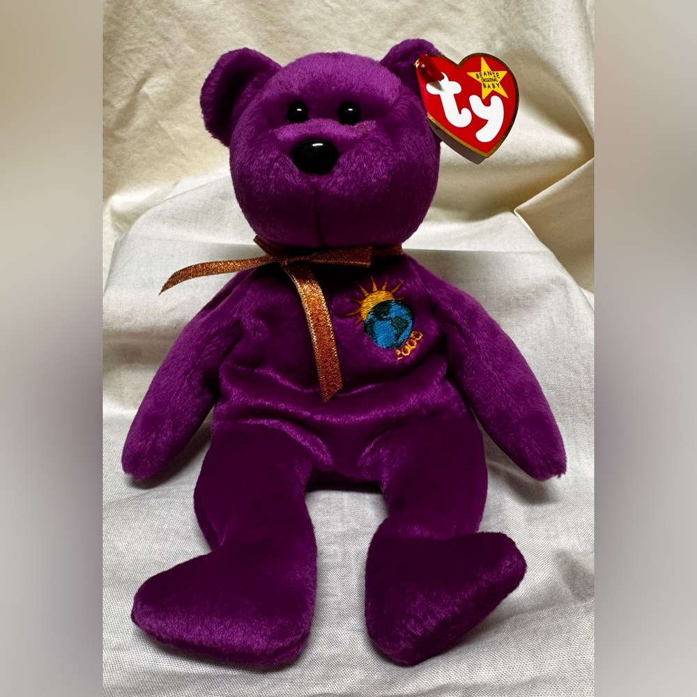 TY Beanie Baby Millennium "Millenium" Bear (1999, Retired) With Tag Errors MINT